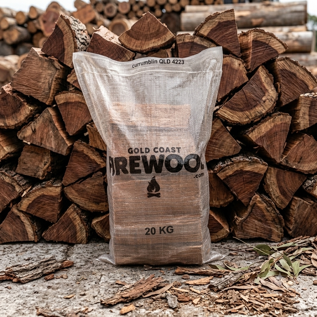 Premium Hardwood Firewood – 20kg Bag | Gold Coast Firewood